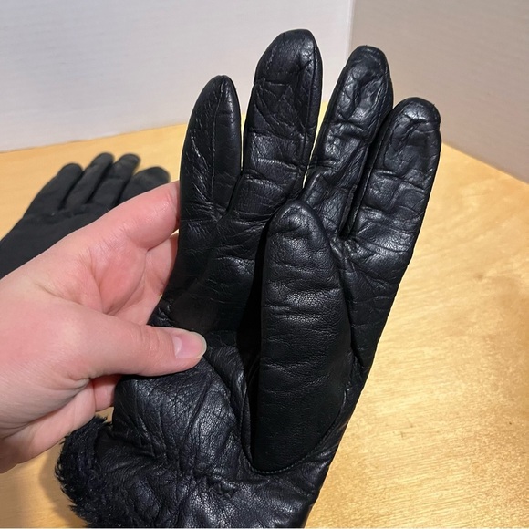 Black Leather Thinsulate Gloves Women’s Size XL Winter Fashion - Picture 3 of 7